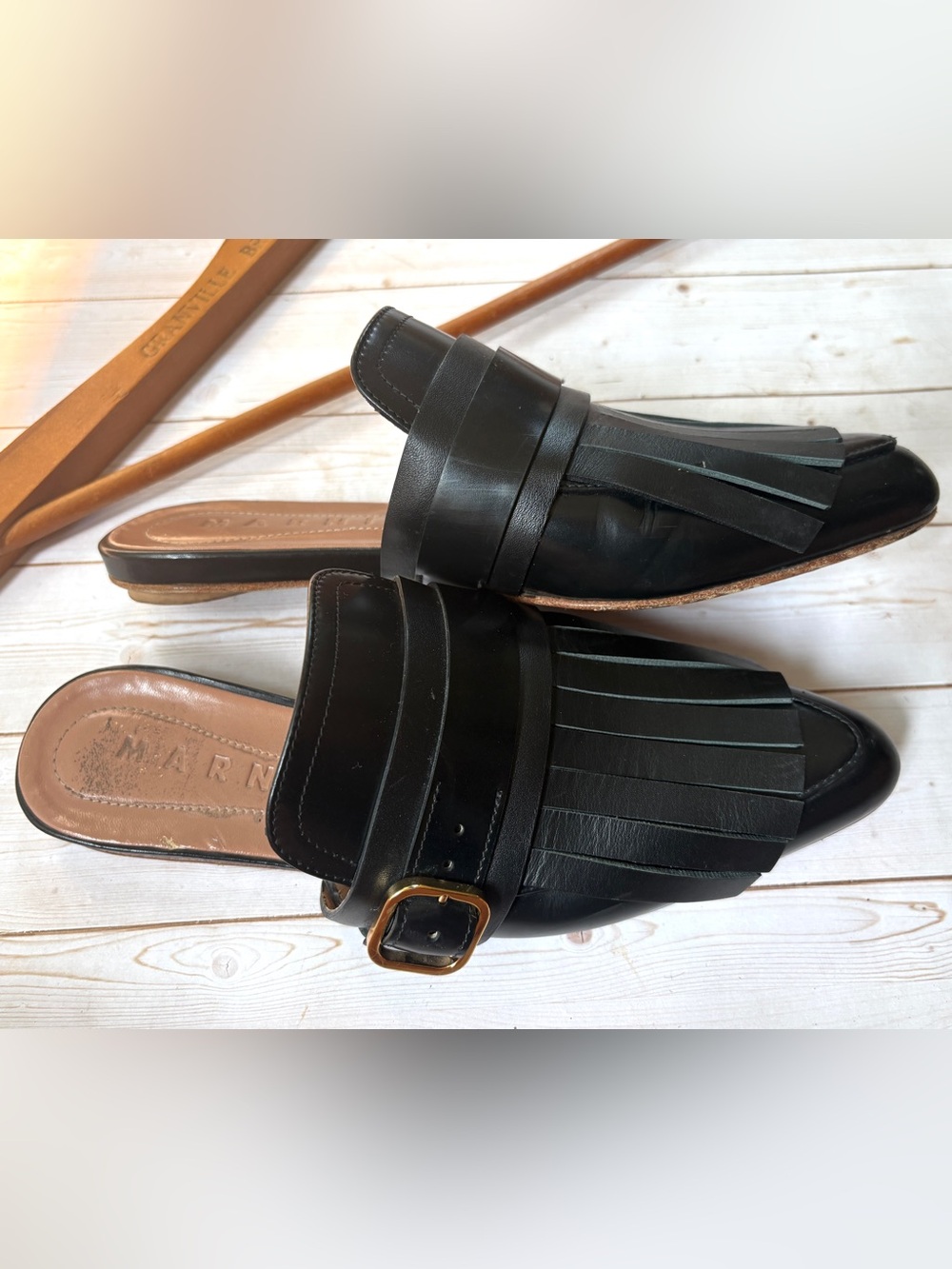 Marni leather mule flats